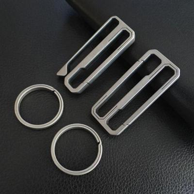 Lightweight Titanium Alloy Key Ring Quick Draw Multifunction Outdoor Belt Clip Keychain Grey Hanging Webbing Buckle