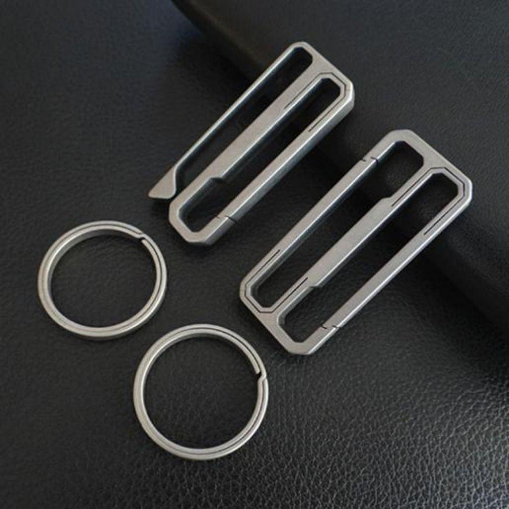 Lightweight Titanium Alloy Key Ring Quick Draw Multifunction Outdoor Belt Clip Keychain Grey Hanging Webbing Buckle