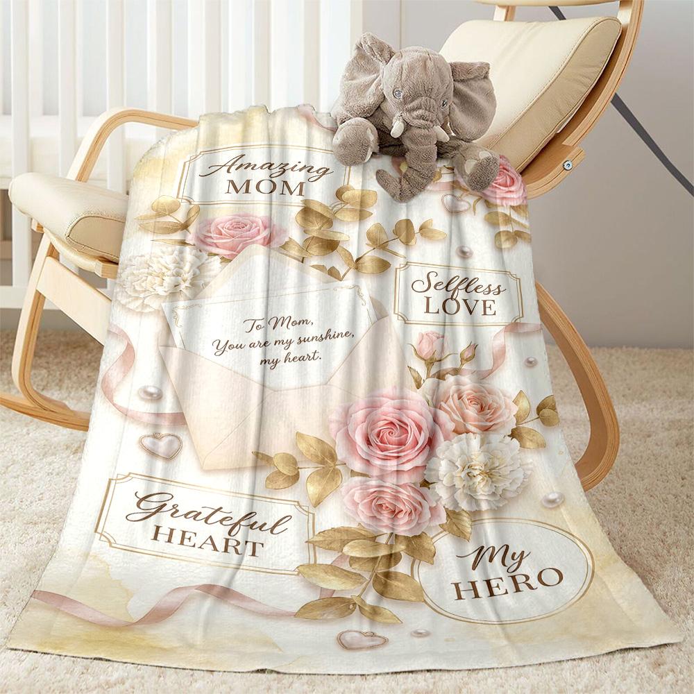 Mother's Day Love Letter Blanket Suitable for sofas,travel, living rooms also a good gift for friends and family Suitable for all seasons.
