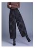 Chinese Style Jacquard Anti-Aging Down Cotton Pants for Middle-Aged Women - Autumn/Winter Cropped Casual Boots