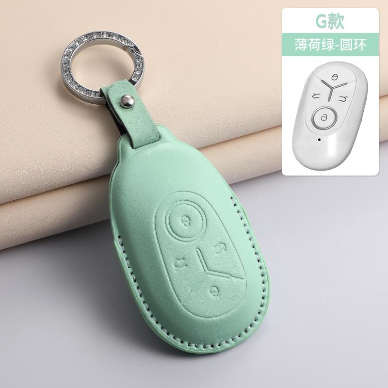Car Leather Key Case Cover Holder For Geely GEOME Galaxy Light Star Wishes 2025 Exploration Youth Version Keychain Accessories