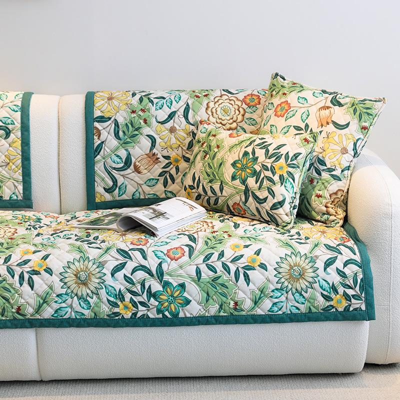 Modern American Country-Style Sofa Cushion Winter Autumn Short Plush High-Grade Thick Fabric Anti-Slip Living Room Sofa Cover