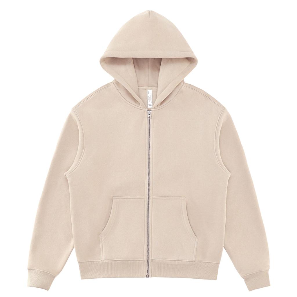 LVLV Custom | American 350g Fleece Brushed Wide-fit Zipper Hoodie with Embroidered Logo and Print Design