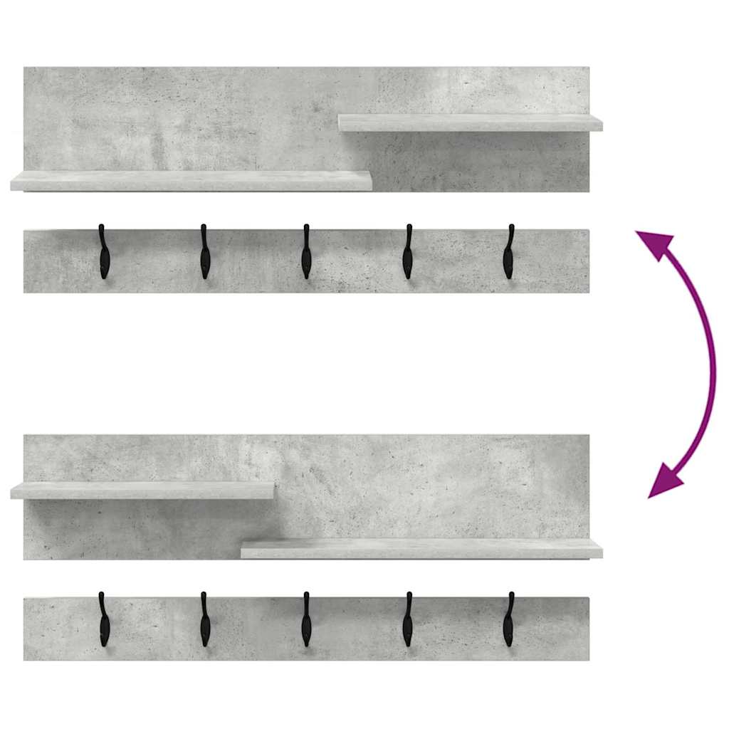Wall Mounted Nightstand with Shelf Concrete Grey 90 x 15 x 36 cm