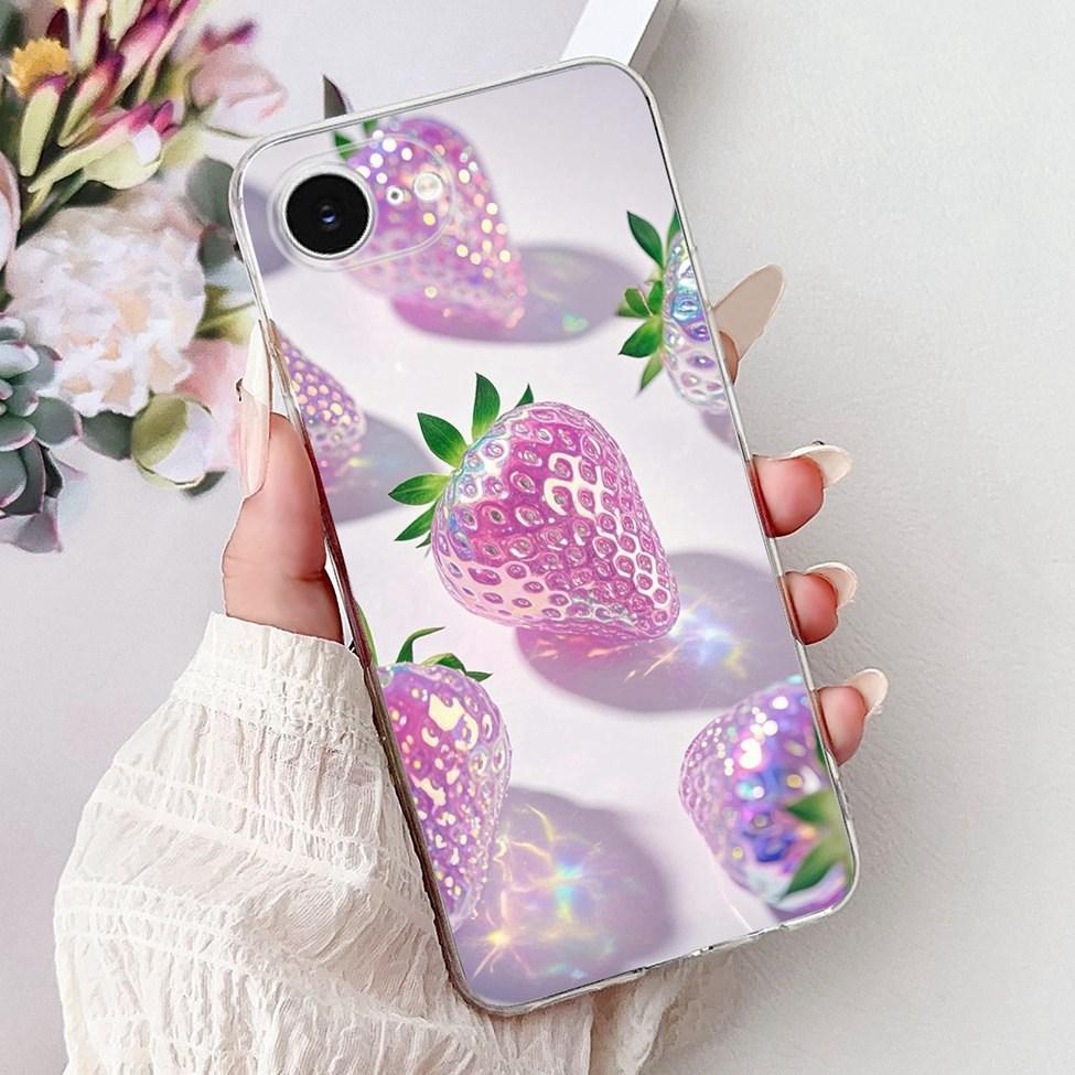 Clear For iPhone 16e A3212 A3409 A3410 A3408 Cover For iPhone 16e Case Fashion Luxury Flowers Cute Funny Painted Soft Bumper