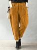 Autumn and Winter Elastic Waist Plus Size Fashionable Corduroy Loose Outerwear Pants