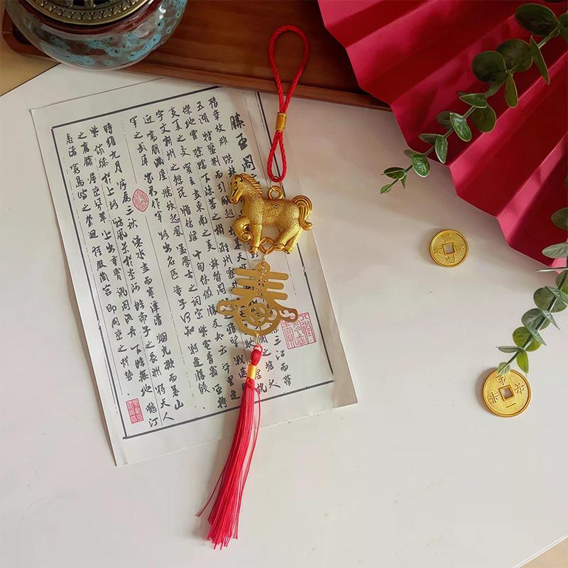 Festive Zodiac 2026 Year Of The Horse Wall Hanging Ornament Chinese New Year Red Gold Lucky Decoration Housewarming Gifts