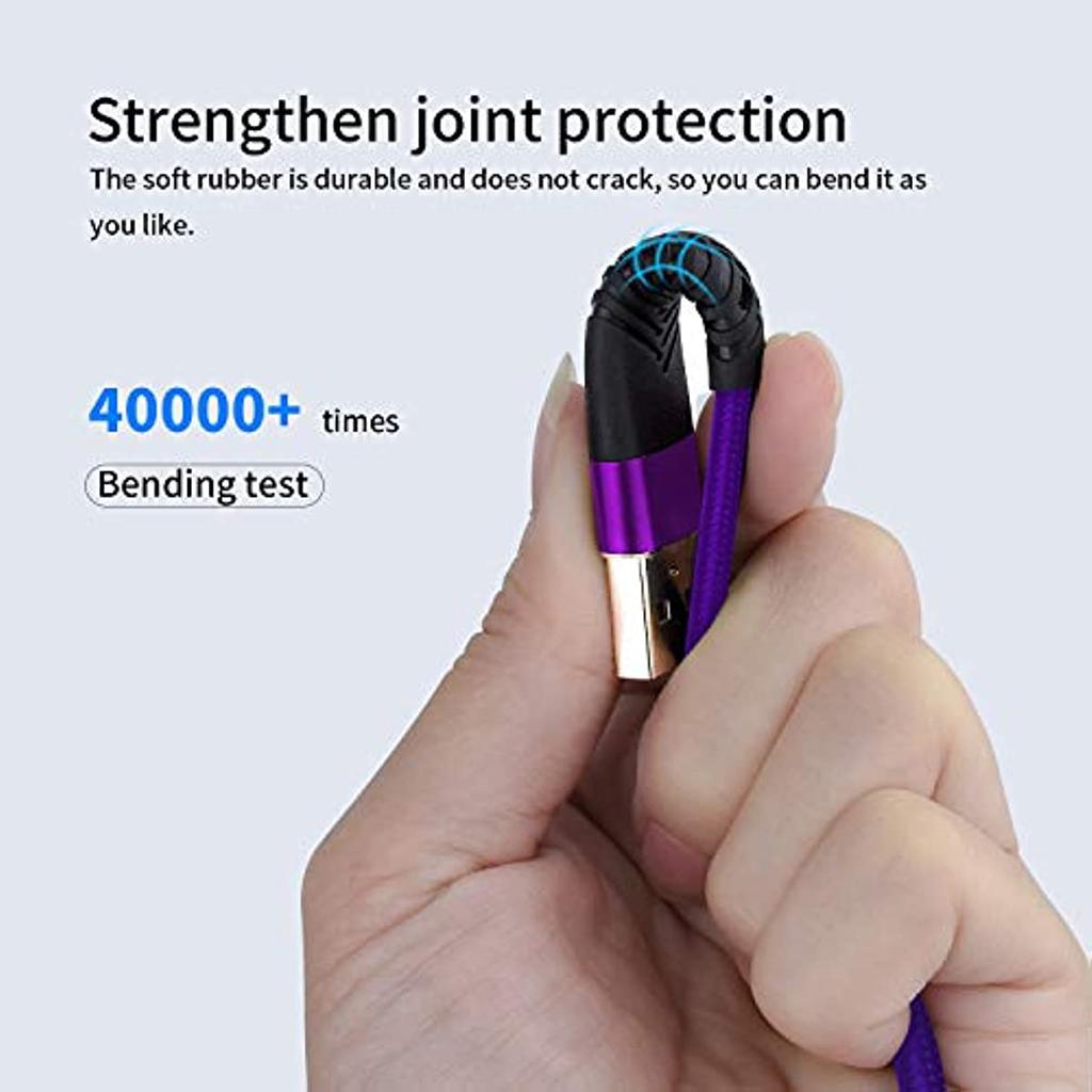 Type-c Cable(2M*2pack) USB A To USB-C Charge Braided Cord Compatible with Samsung Galaxy S10 S10E S9 S8 S20 Plus, and Other TYPE-C Charger