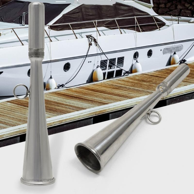 Marine Handheld Foghorn Stainless Steel Loud Air Horn High Decibel Marine Horn for Fishing Boats Yacht Accessories
