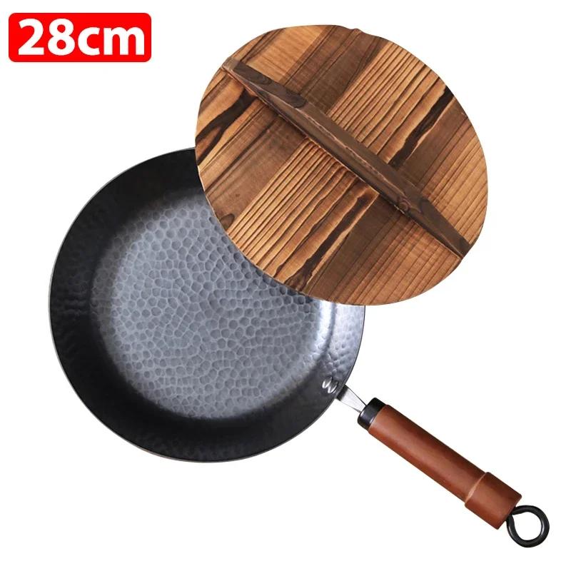 

Cast Iron Wok Pan High Quality Traditional Cookware Iron Wok Induction Compatible Non-stick Frying Pan Non-coating Pan