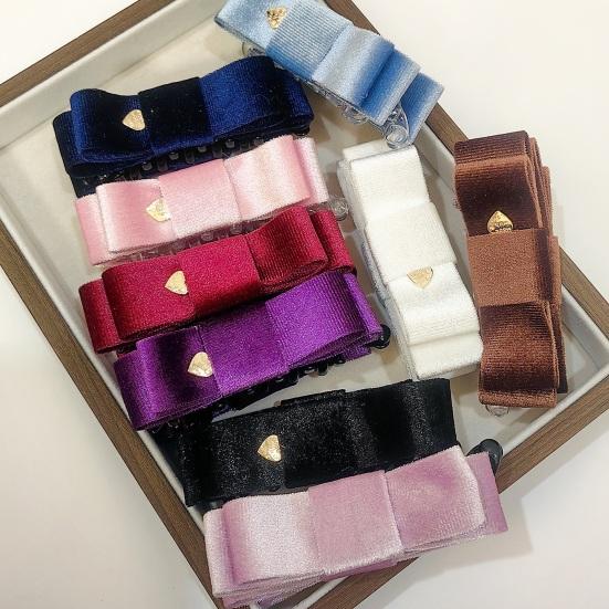 Hairpin Double Layer Velvet Fabric Bowknot Decor Hair Clip Hair Styling Tool Daily Party Gathering Outing Hair Accessories