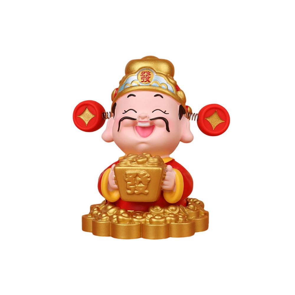 Wealth God Resin Sculpture With Spring For Family Living Room Gift