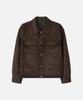 Draw Fit Layered Minimal Suede Jacket [Brown]
