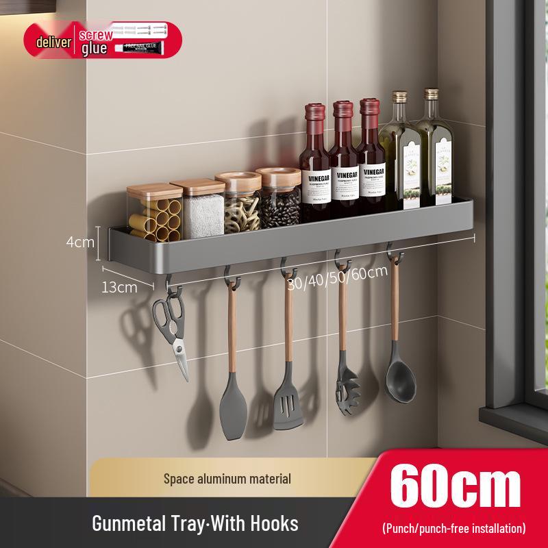 Wall-Mounted Multifunctional Kitchen Spice and Knife Organizer