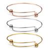 1-5pcs/lot Metal Adjustable Bangle Bracelets Blank Silver Color Open Charm Wire Base Bead Man Woman Jewelry Making