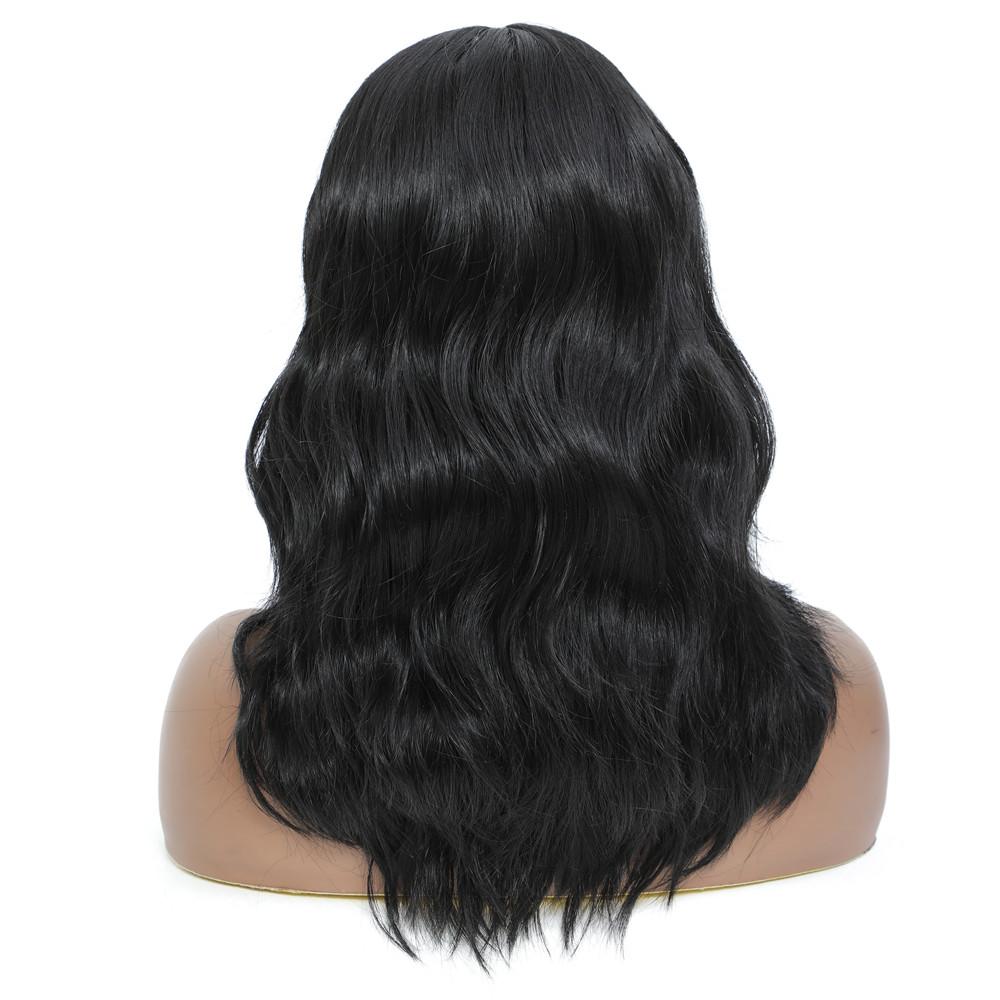 X-TRESS Body Wave Bob Wig Synthetic Lace Front Wigs For Black Women 14inch Medium Length Natural Color Middle Part Lace Hair Wig