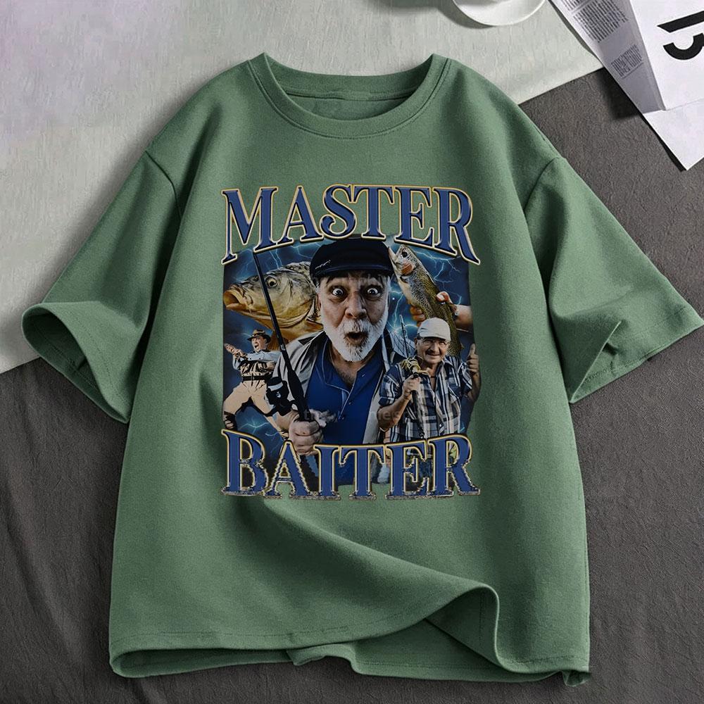 Master Baiter Funny Fishing Meme Graphic T Shirts Unisex Unisex Clothing Cotton Fashion Oversized Short Sleeve Tshirt Streetwear