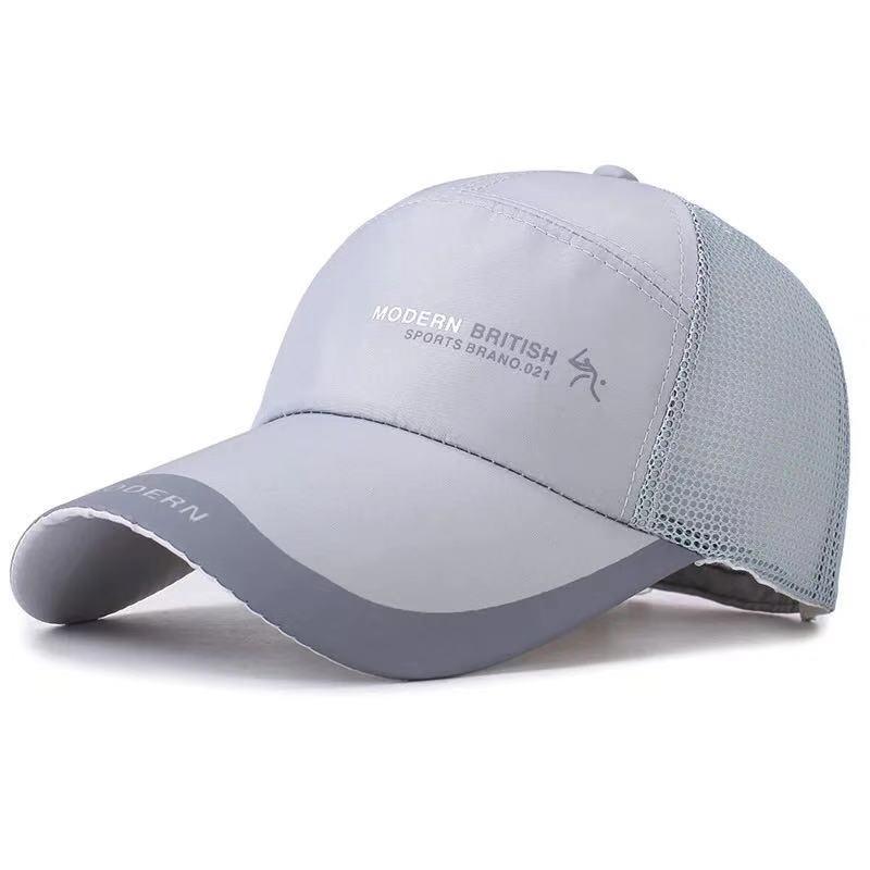 Mesh Breathable Baseball Cap Men's Outdoor Sun Protection Visor Half Mesh Duckbill Cap Fishing Hat Wide Brim