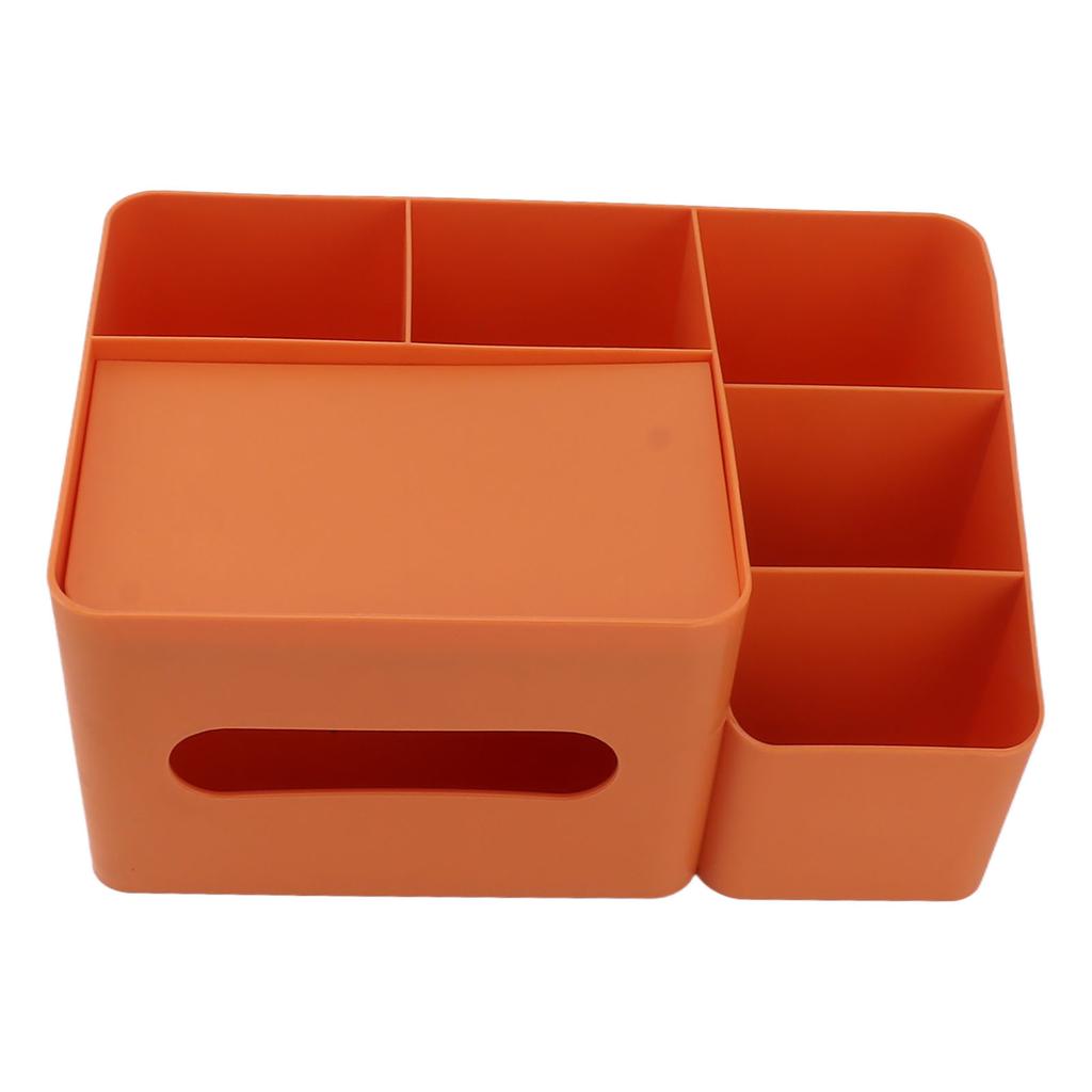 Taschentuchbox-Organizer mit Deckel Kunststoff Exquisite glatte Oberfläche Taschentuch-Schreibtisch-Organizer für Zuhause Büro Orange