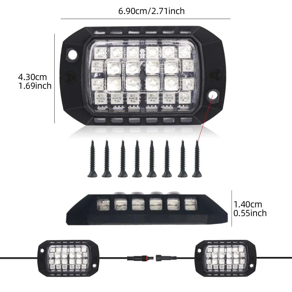 8Pcs RGB LED Rock Light Underbody Neon Kit APP+Remote Control For Jeep Truck SUV