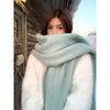 New soft waxy mohair solid color scarf women's winter versatile thickened imitation cashmere shawl Korean warm scarf tide