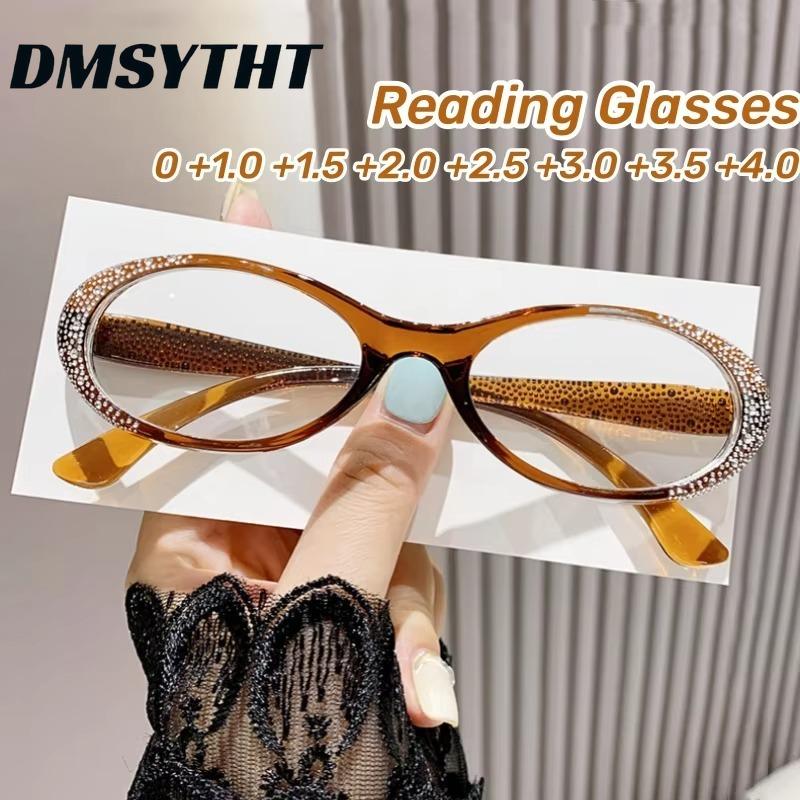 Fashion Diamond Studded High Definition Anti Blue Light Reading Glasses Women Ultra Light Comfortable Presbyopia Eyeglasses