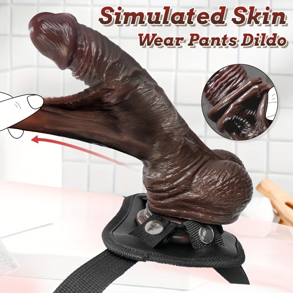Wearable Light Beige Dildo|Realistic Flesh Texture,Multi-Sized Sliding Design|Silicone with Strong Suction Cup|Adult Sex Toy for Women,Men & Couples