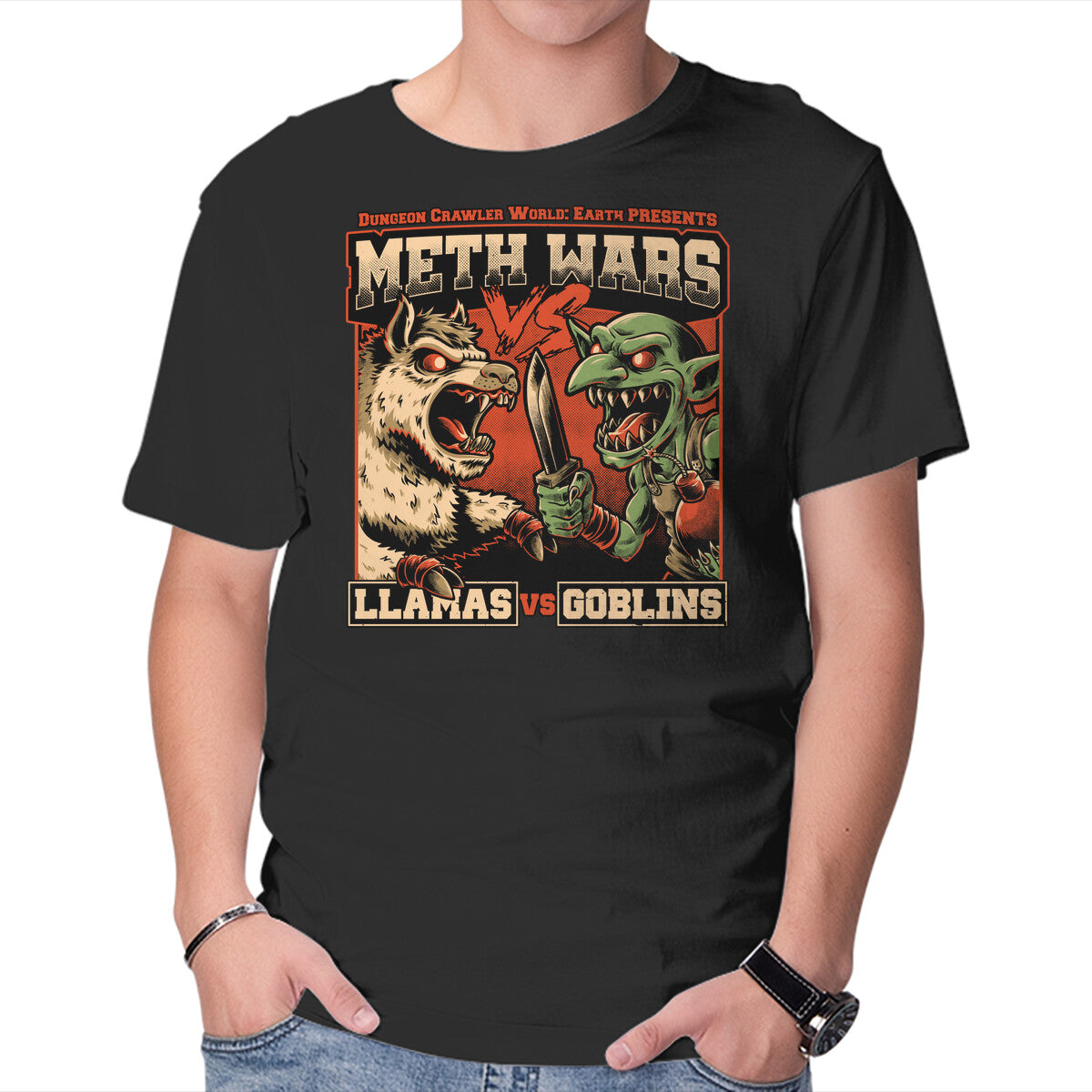 Unisex Crew Neck T-Shirt Dungeon Crawler War Graphic Short Sleeve Casual Tee XS