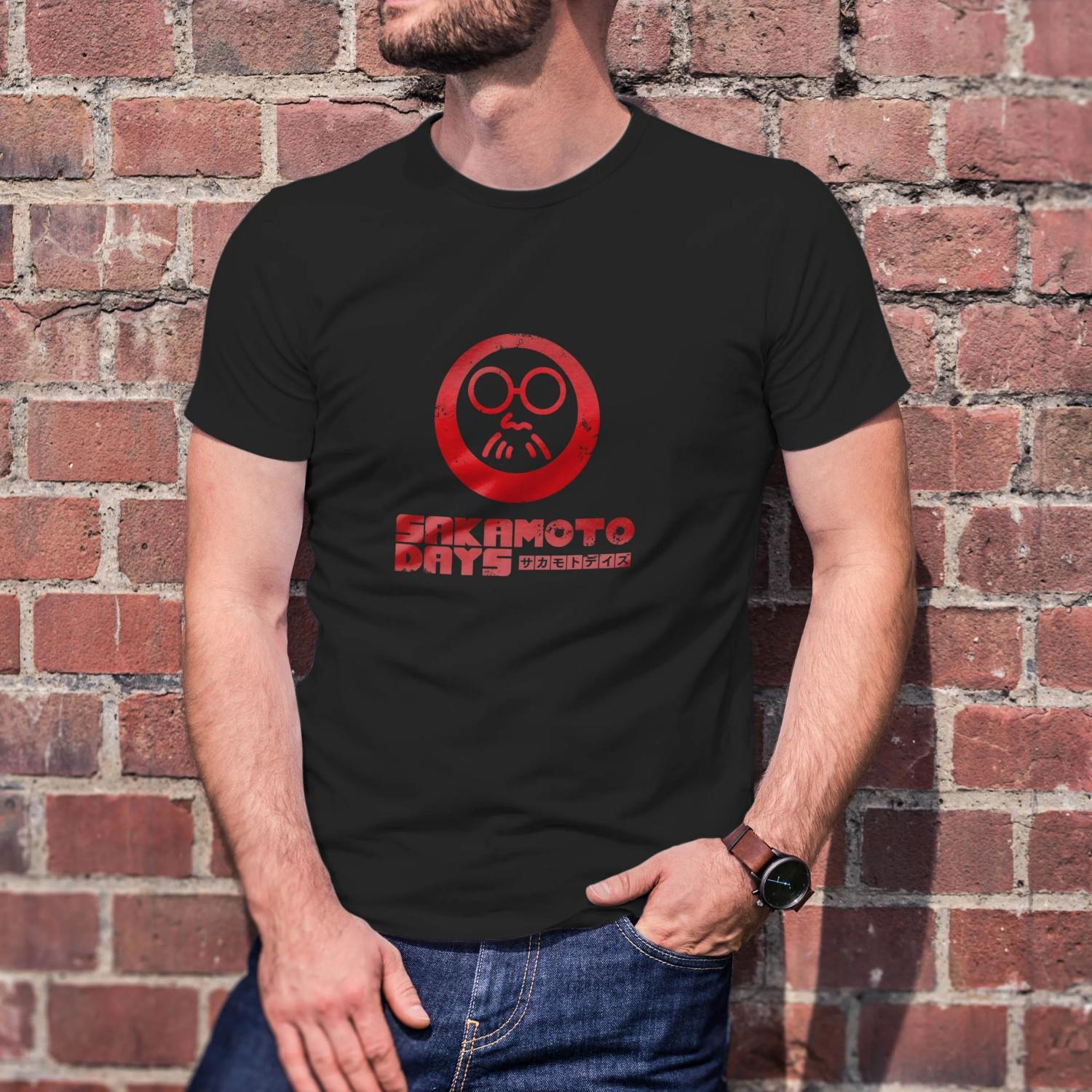 

2025 T-sihrt Sakamoto Days LOGO Printed Graphic Men s and Women s 100% Cotton Crewneck Short-sleeved Breathable T-shirt S чёрный