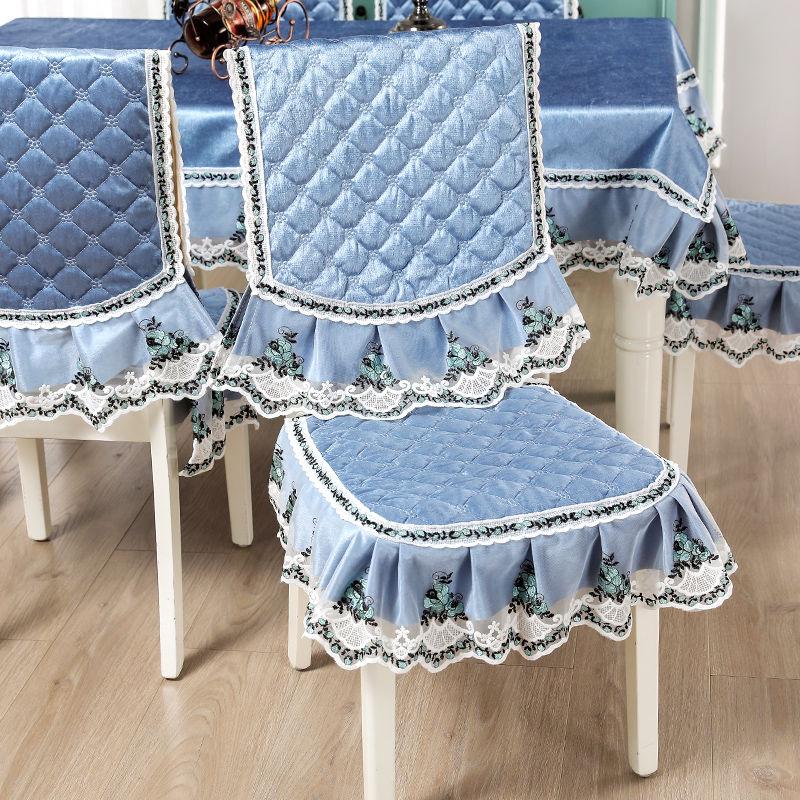 Stuhlhussen für Esszimmerstühle, schmutzabweisendes Kissen, europäischer Jacquard-Stuhlbezug, Kissen, Haushaltsstuhlkissen, universelle Wohnkultur