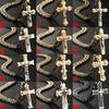 Bible Silver Color Jesus Cross Stainless Steel Pendants Necklaces Byzantine Long Chain Necklace for Men Jewelry Colar Collier