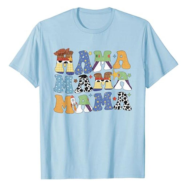 Toy Funny Story Mama - Boy Mom Mother's Day Tee for Womens T-Shirt Sayings Graphic Outfits Cotton Short Sleeve Blouses Gift Idea