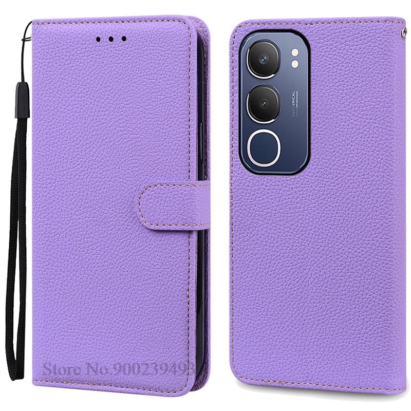 

Чехол Y19S для Vivo Y19S Чехол Книжка-кошелек из кожи с откидной крышкой для Vivo Y19S Чехол Обложка для телефона Ударопрочные Fundas Coque Shell For Vivo Y19S светло-фиолетовый