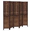 VidaXL Room Divider 5 Panels, Room Separator, Privacy Screen, Living Room Bedroom Screen, Dark Brown Wood 358710