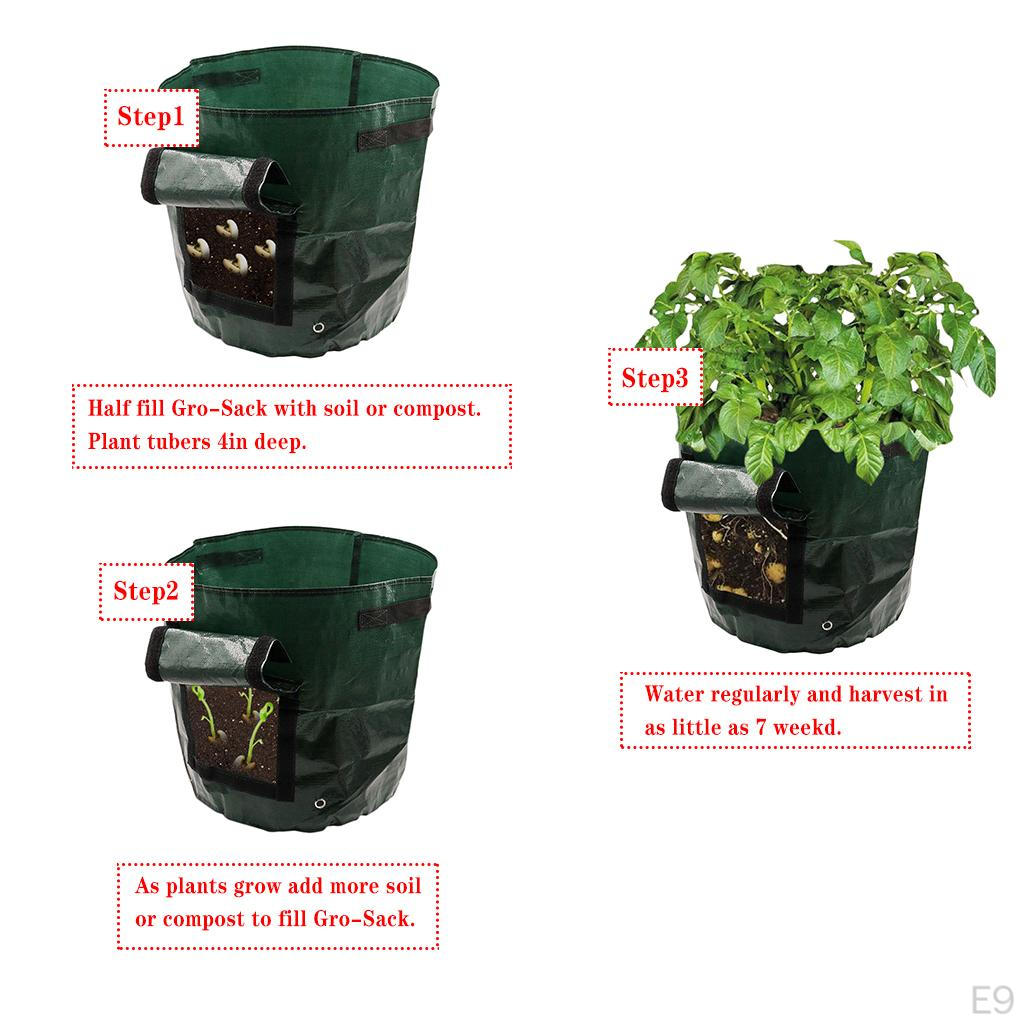 Bags Portable Potato Growing Pot Planter Planting Pouch with Access Flap for Carrot Onion