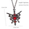 Trendy Gothic Girl Butterfly Heart Necklace with Zircon Pendant