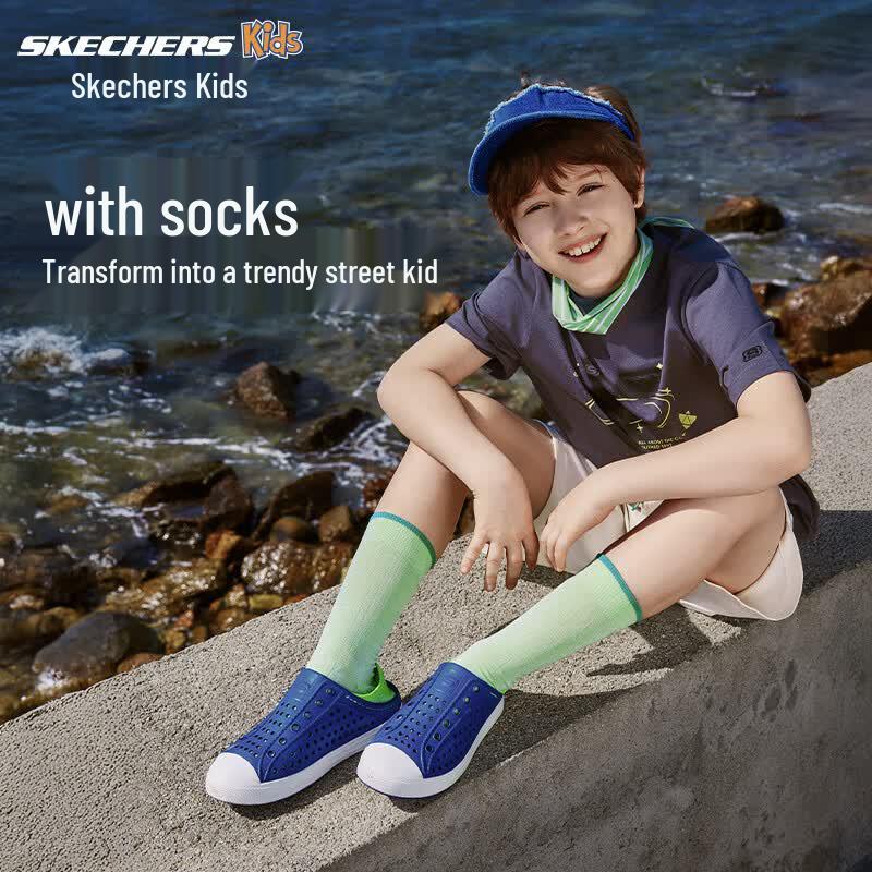 Skechers Zoccoli da Ragazzo a Calzino in Rete 91995L