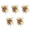 5Pcs Artificial Rose Boutonniere for Wedding Ceremony Anniversary, Dinner Party, Rose Corsages Wristband for Bride Groo