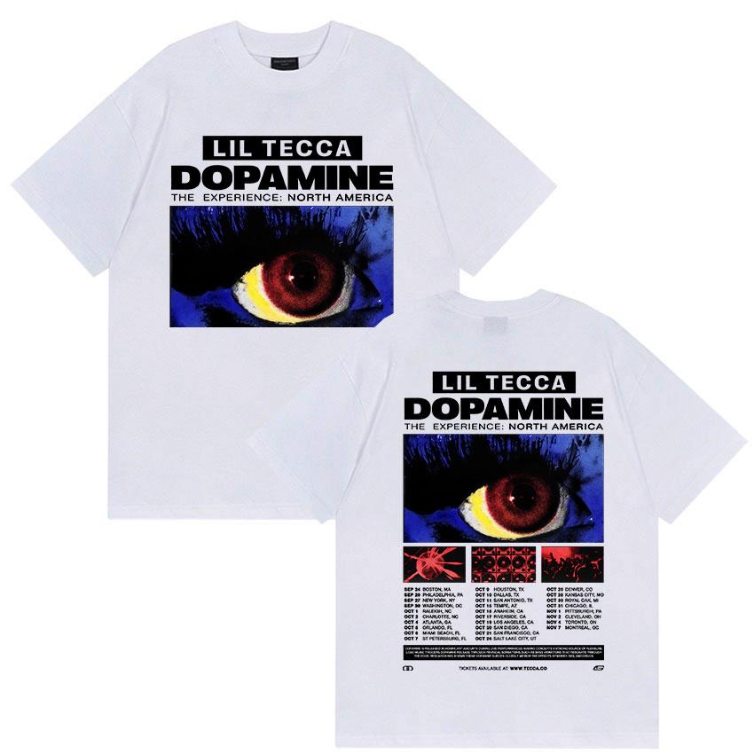 Lil Tecca Dopamne The Experience Album Merch T-shirt Rap Hip Hop Stile Abbigliamento T-shirt Unisex Cotone Oversize T-shirt