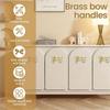 Gold Bows Dresser Handles Chic Metal Knobs Decorative Cupboard Handles Simple Installation for Cabinets In Home Decors