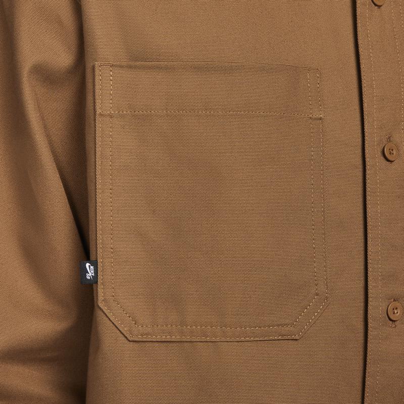 Nike Sb Fashion Polo Loose Multi-Pocket Long Sleeve Shirt Unisex Shirts Light-British-Brown White FV7346281