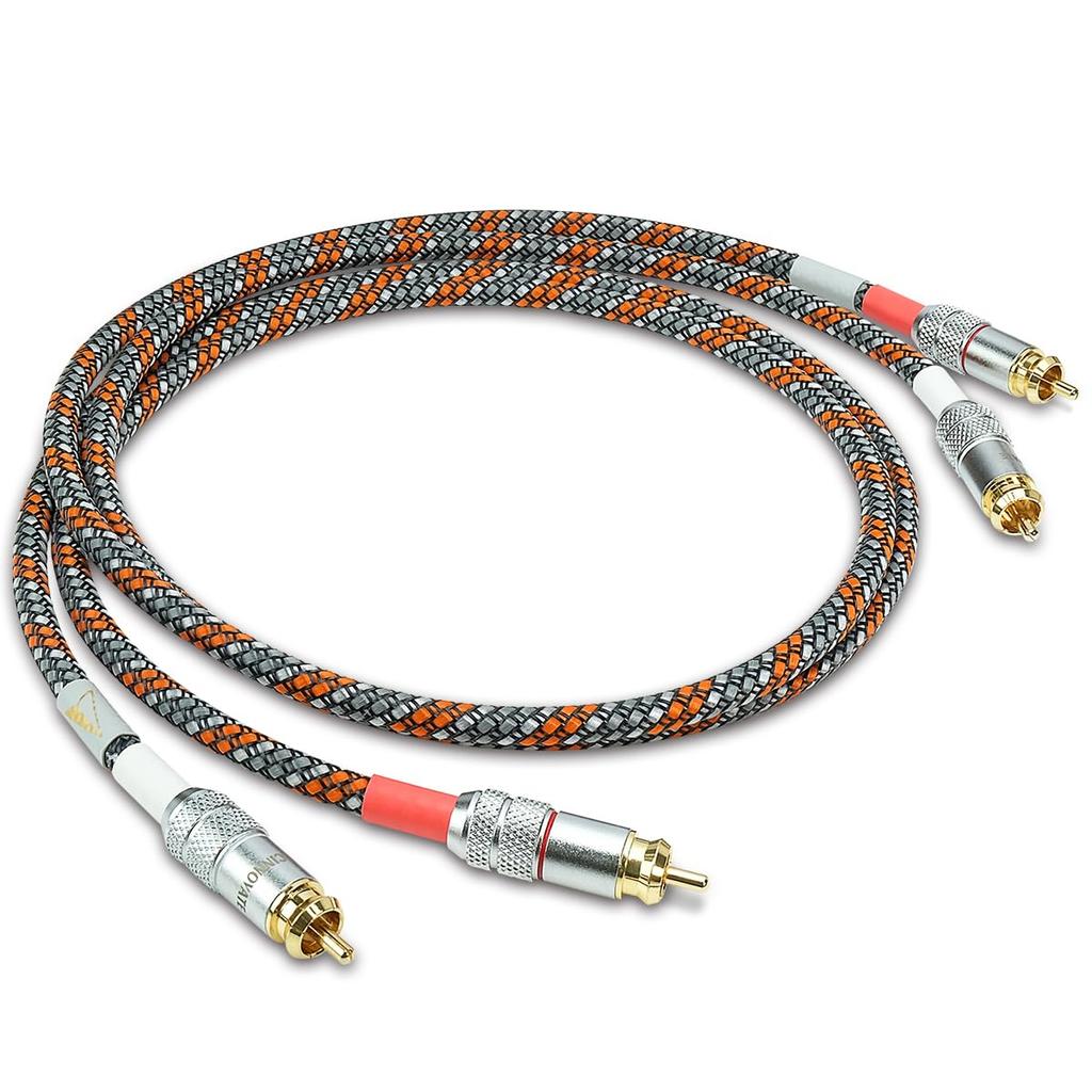 UCINNOVATE RCA to RCA RCA Audio Stereo Male to Male with Gold Plated Connectors for Stereo Home Phonos High-End Hi-Fi Cable, 0.5m/1.64ft Cable,