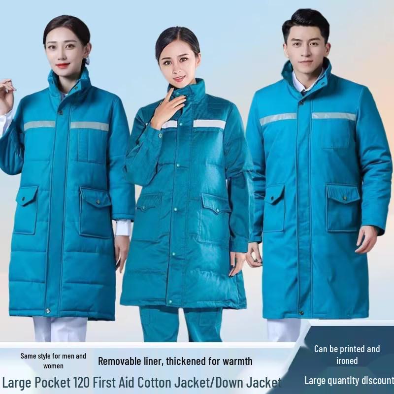 

Унисекс Зимняя Пуховая Куртка для Оказания Первой Помощи: Теплая экстренная защита от холода для медицинского персонала Large