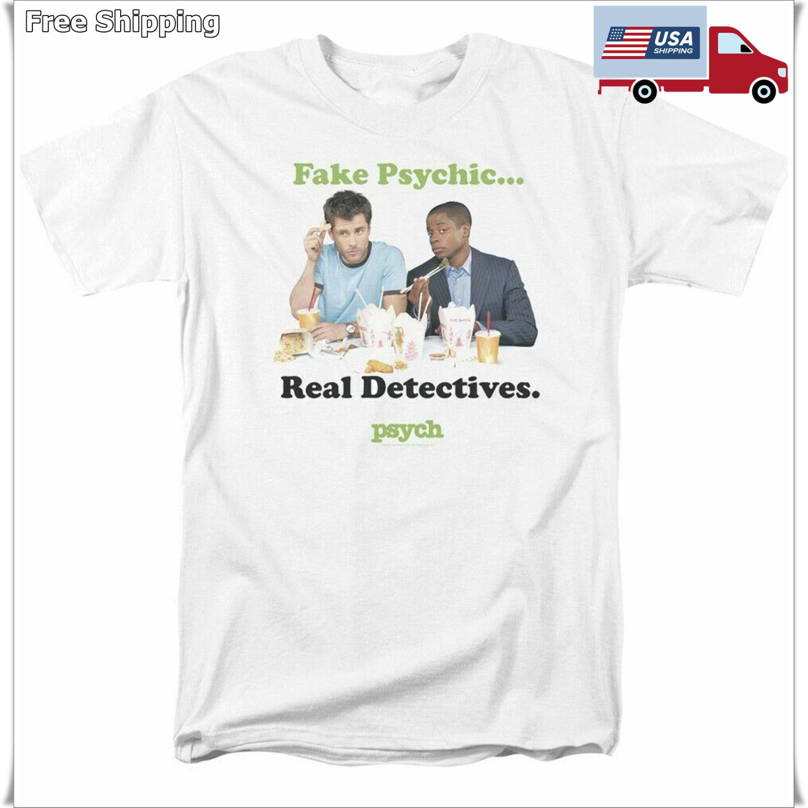 Psych Take Out T Shirt Mens Licensed Classic TV Show Tee Gus Shawn White XXXL