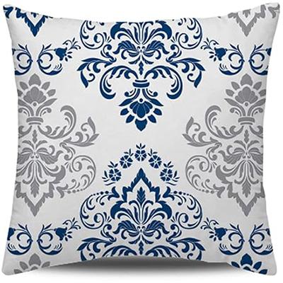 Decorative Throw Pillowcase 40x40cm Blue Modern Simple Square Pillowcase Sofa Farmhouse Living Room Cushion Cover