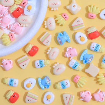 Accessoires en résine Baozi brillants à faire soi-même - Mini jouet alimentaire pour coques de téléphone, nail art, pinces à cheveux, boucles d'oreilles