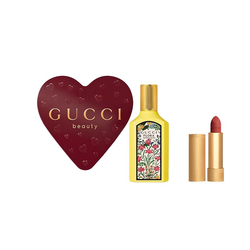 Gucci Qimeng Vanilla Orchid Small Gold Tube Lipstick, Makeup and Perfume Set, 2026 520 Limited Gift Box, EDP 50ml+3.5g золотой
