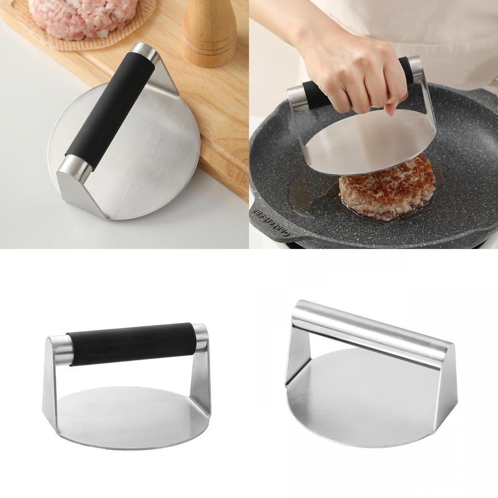 Pressa per Hamburger in Acciaio Inossidabile con Superficie Antiaderente per Uso in Cucina e Idea Regalo