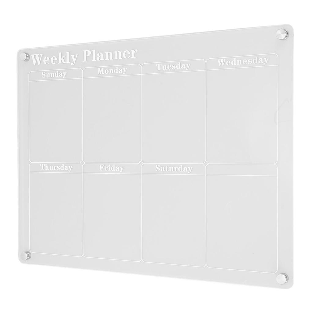Planning Board Schedule Board Clear Acrylic Reusable Writing Magnet Pad Dry Erase Board with Marker Eraser for Fridge