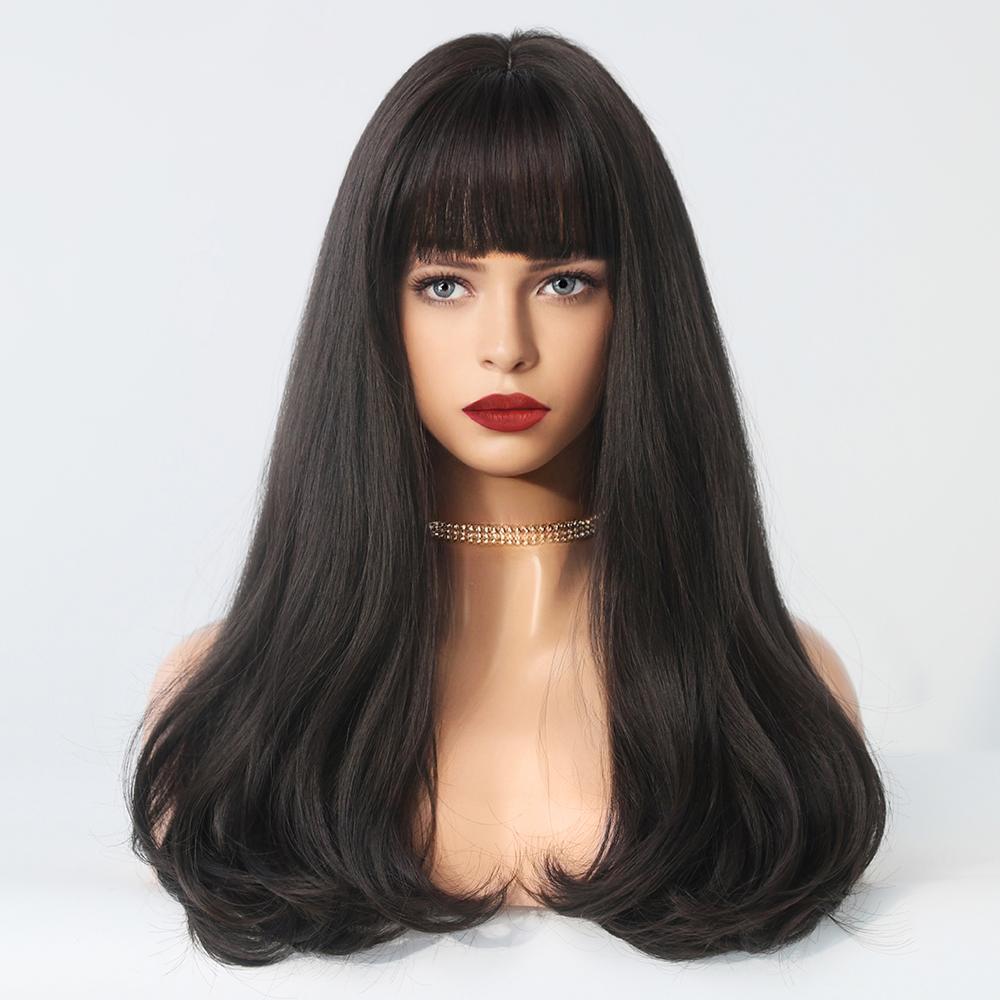 Perucas Sintéticas Longas Cacheadas Loiro com Preto Perucas de Cabelo Natural Partição Central para Mulheres Usar Para Cosplay Diário Lolita Resistente ao Calor